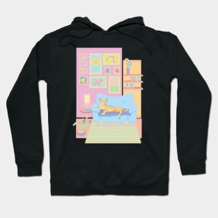 Greyhound with glasses in pastels Hoodie